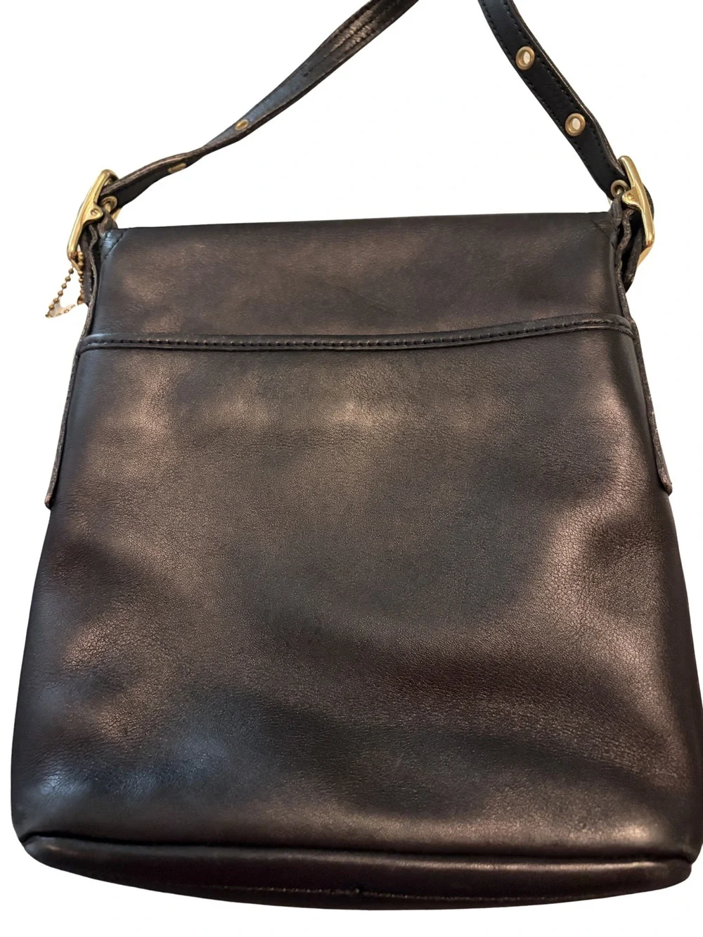 Coach Legacy 9821 Black Leather Flap Small Crossbody with Gold-Tone Hardware